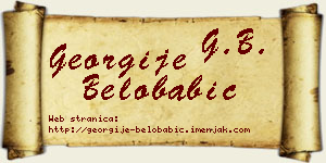 Georgije Belobabić vizit kartica